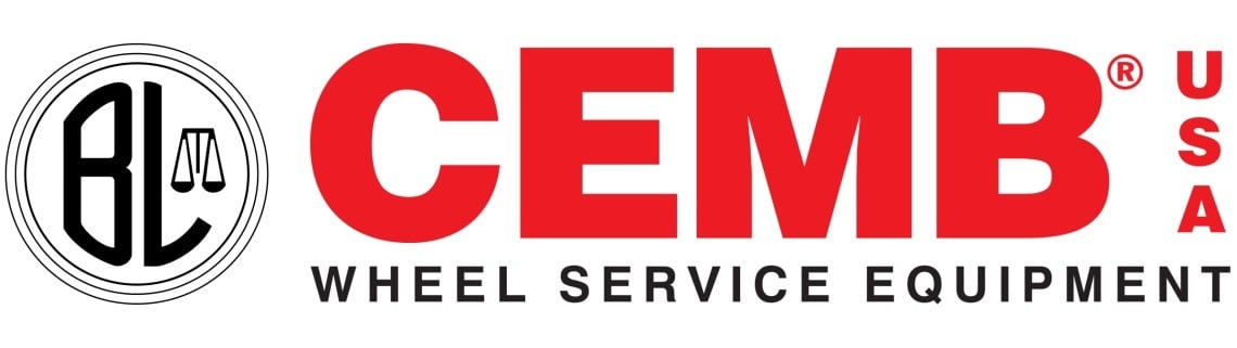 CEMB USA-Logo mit Waage, Text für Radservicegeräte.