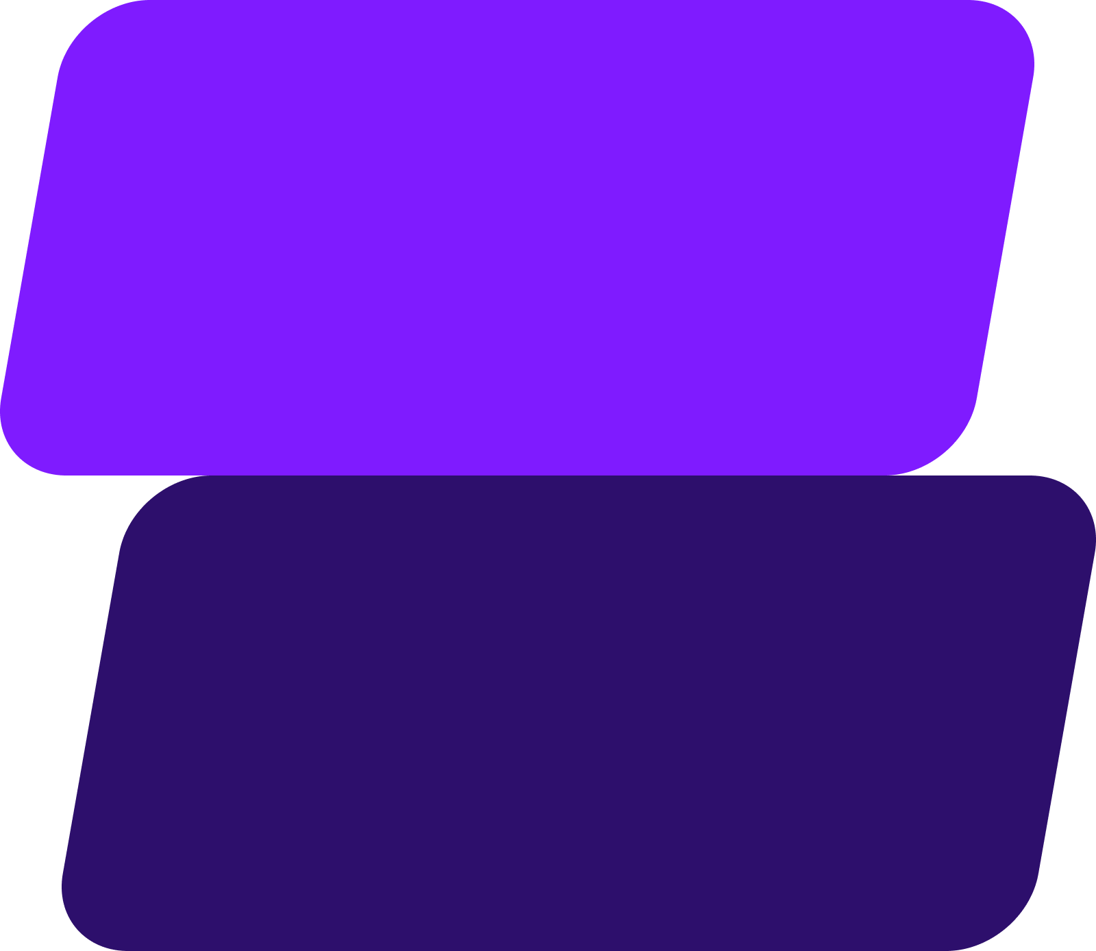 Abstract purple graphic shapes on transparent background.