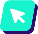 Cursor icon on a teal background
